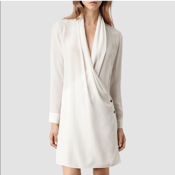 All Saints Silk Shirt Dress - Picture 1 of 3